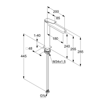 Baterie înaltă de lavoar Kludi, Decus 240, fără ventil, crom